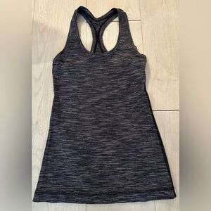Lululemon racerback tank. Size 2 Black grey and white